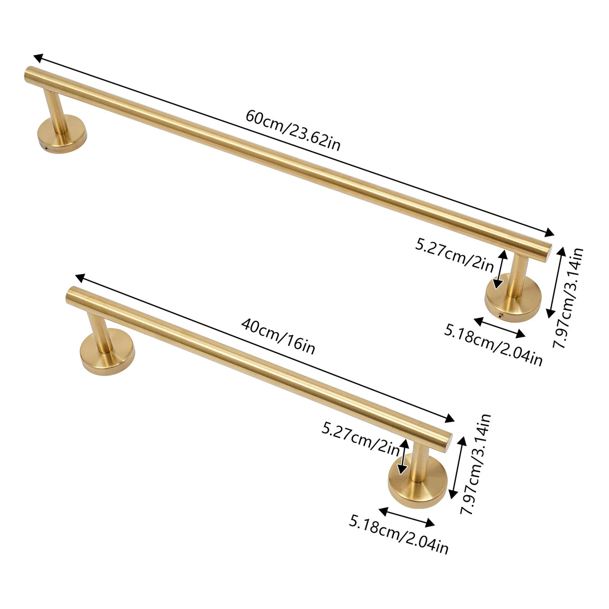 Complete Wall Mount Stainless Steel Bathroom Hardware Set