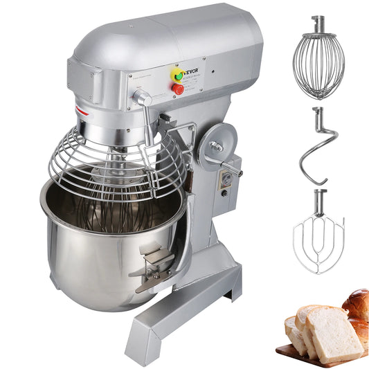 SucceBuy Commercial Food Mixer 3 Speed Stainless Steel Bowl