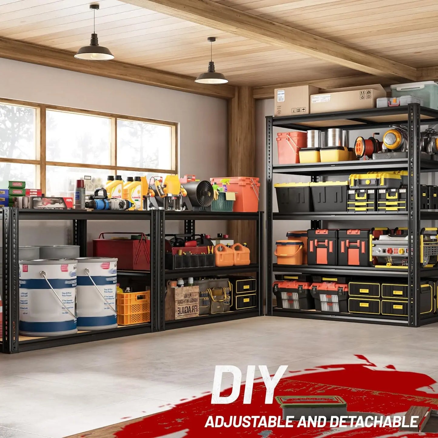 ZHILU 5 Tier Adjustable Heavy Duty Garage Shelving Unit
