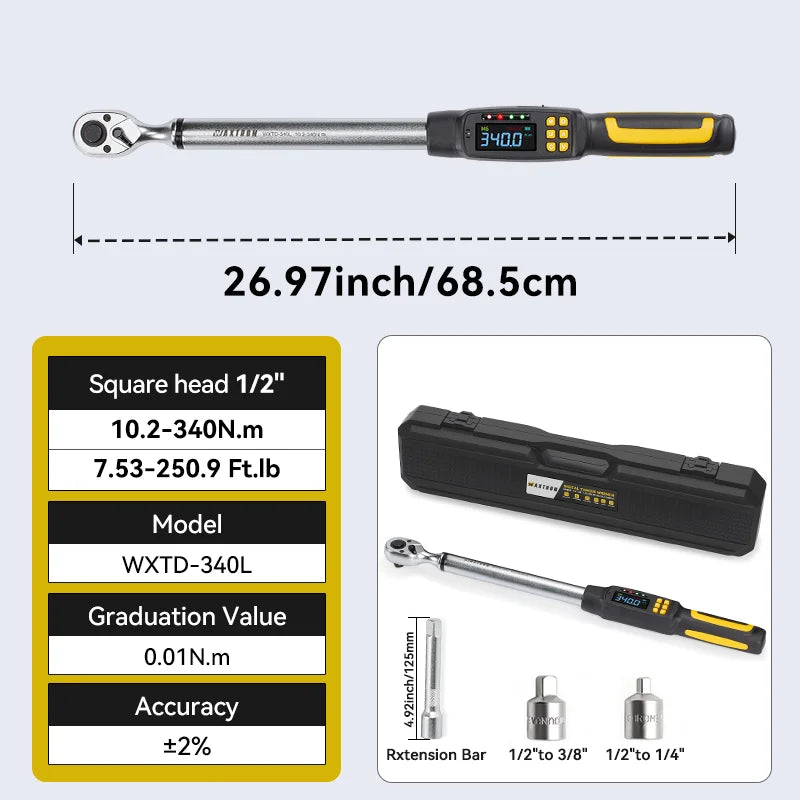Waxtron Digital Torque Wrench 2 Percent Accuracy Automotive Tools