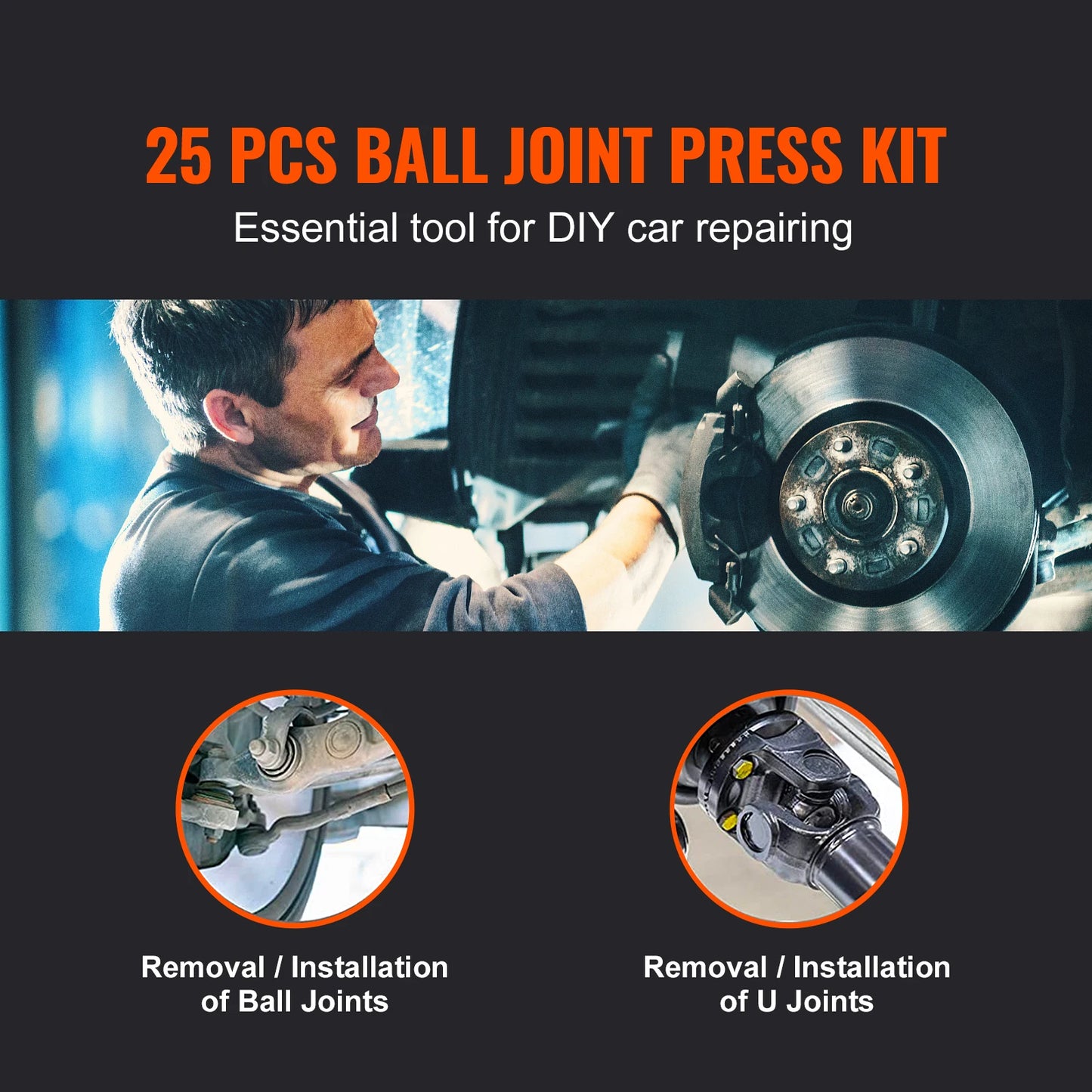 SucceBuy 25 Piece Ball Joint Press Kit Heavy Duty Tool Set