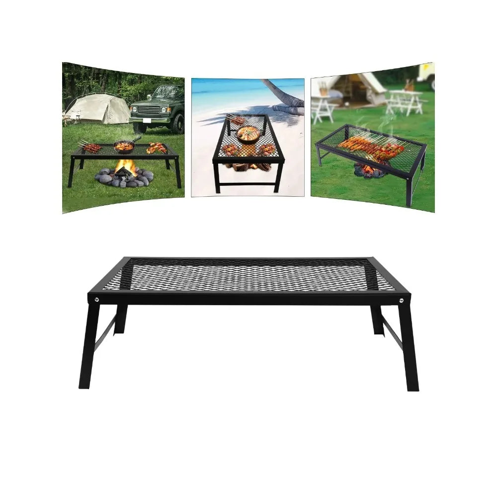 Bymaocar Folding Portable Campfire Grill With Rustproof Iron Frame