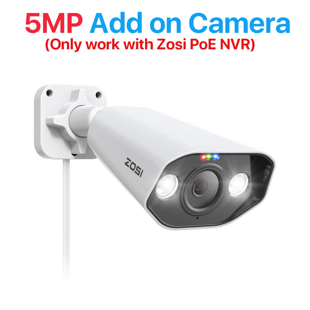 ZOSI PoE Security Camera Two Way Audio And Night Vision