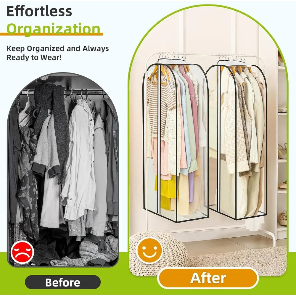 Garment Bags Double Sided Zippers Hanging Clothes Storage Suit Covers