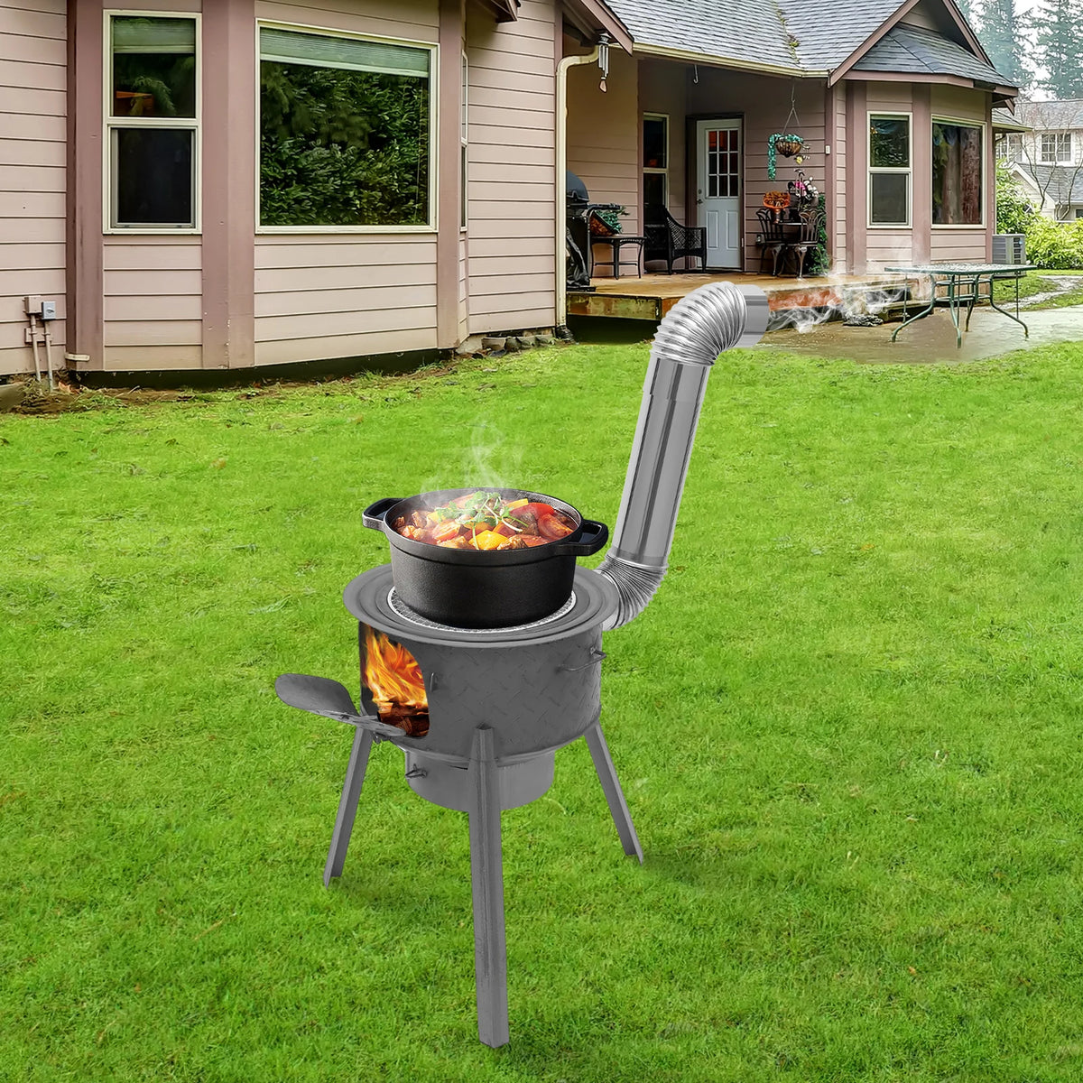 Bymaocar Heavy Duty Wood Burning Outdoor Campfire Cooking Stove