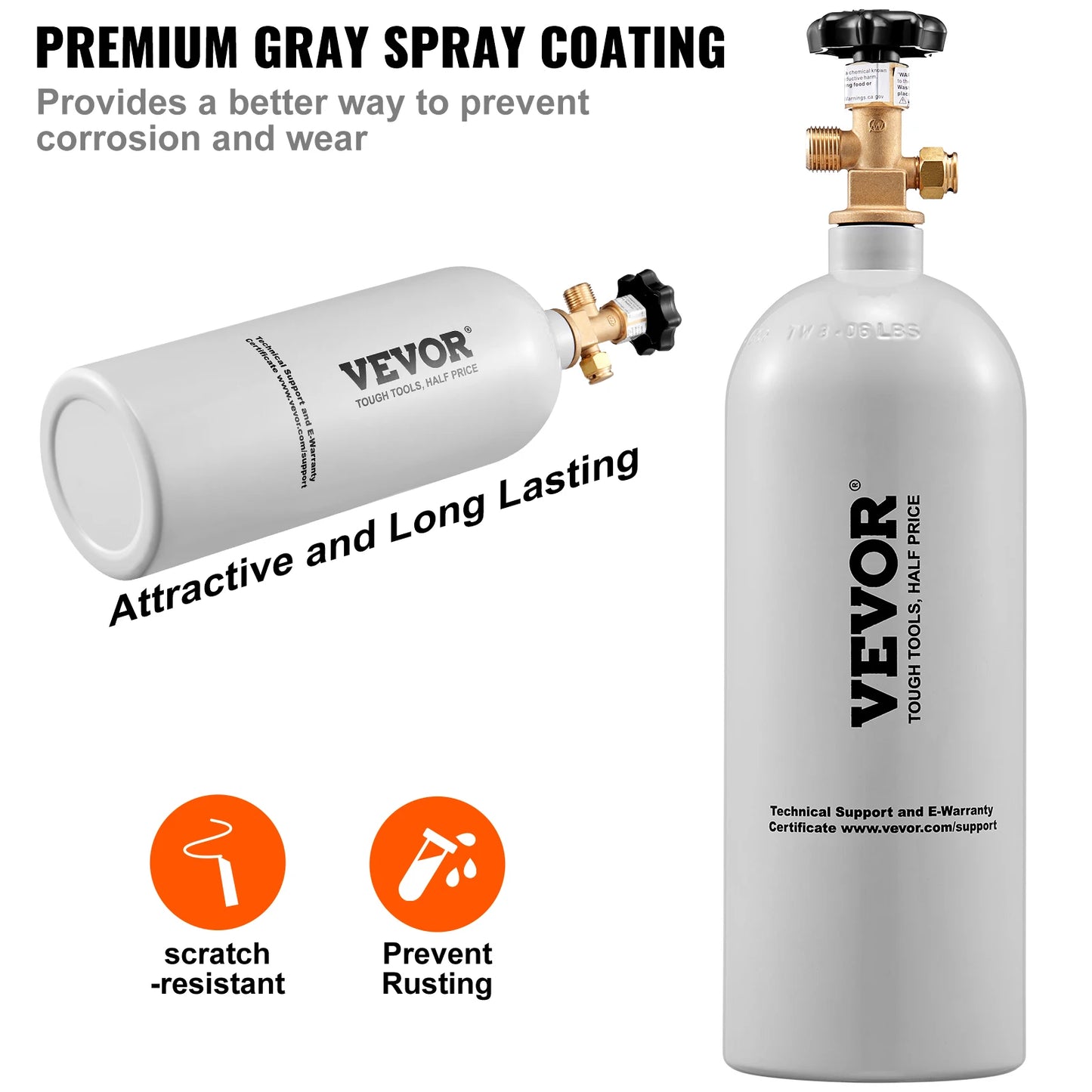 SucceBuy Aluminum CO2 Tank CGA320 Valve Gas Cylinder