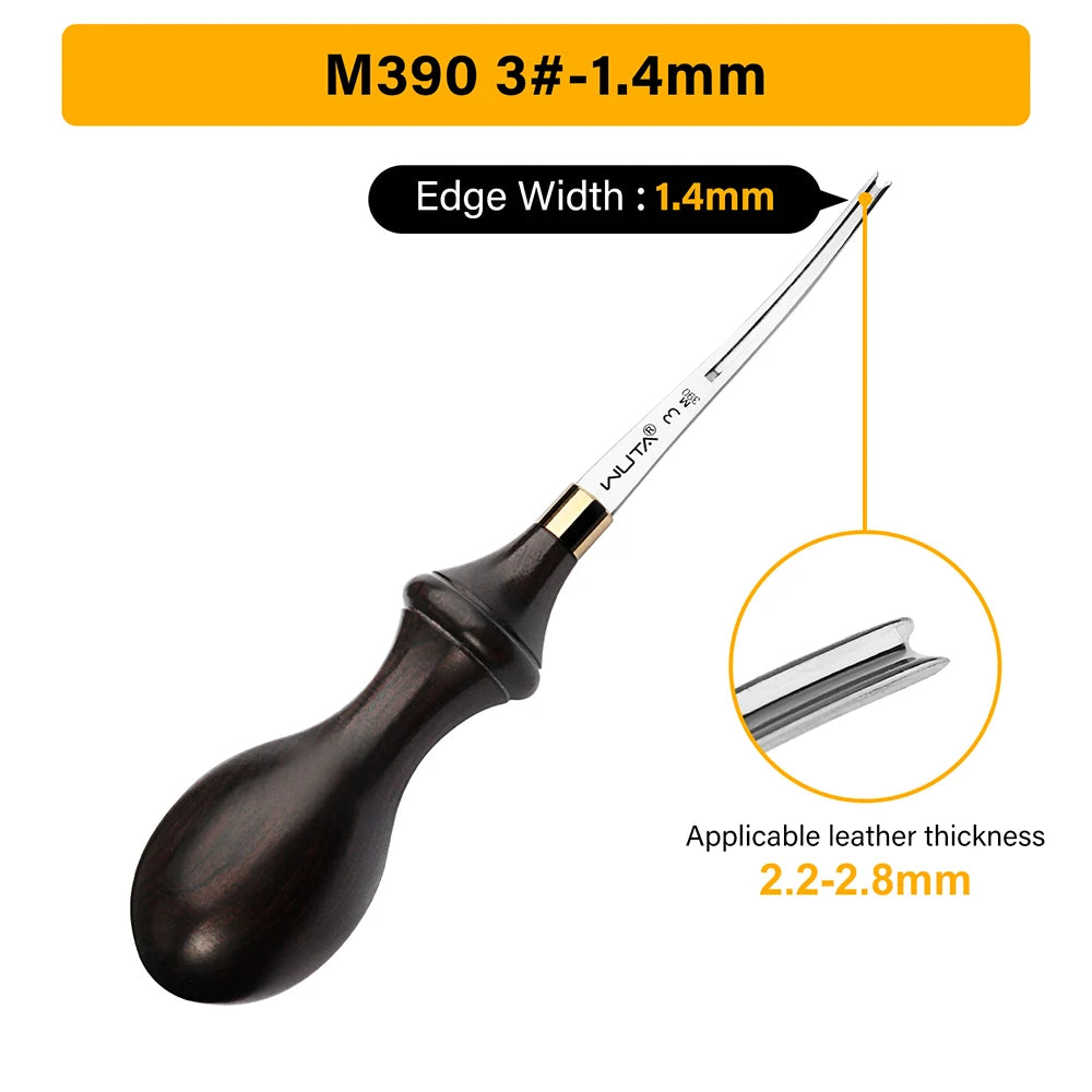WUTA Leather Edge Beveler Pro Skiving Tool M390 DC53 Handle