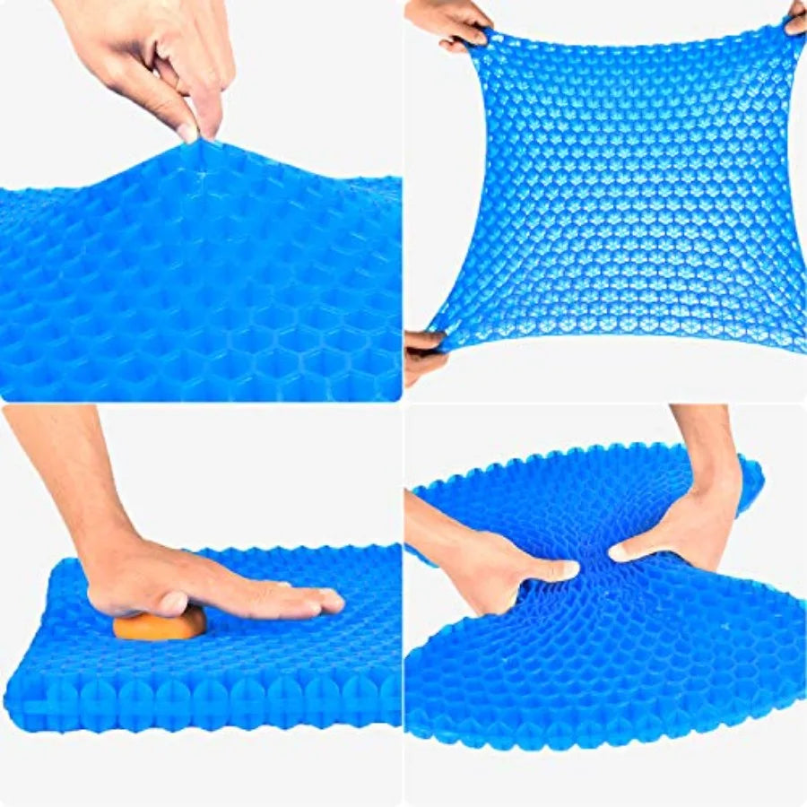 Gel Cooling Seat Cushion With Breathable Honeycomb Pressure Relief