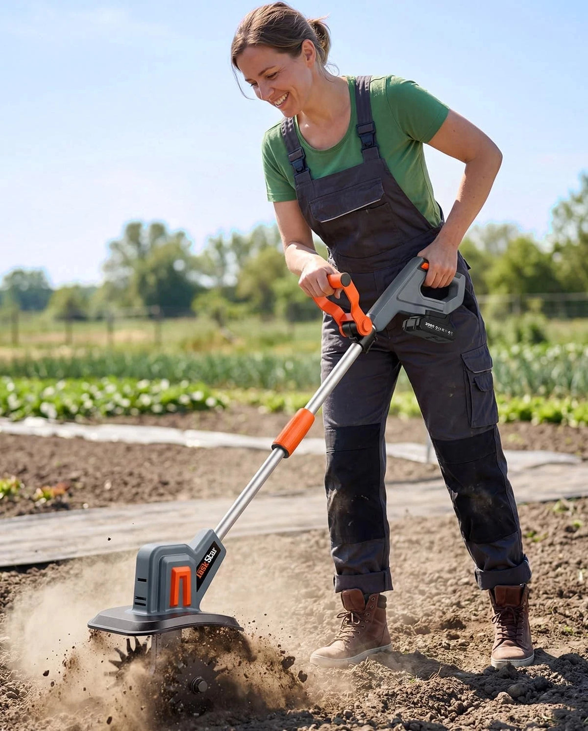 TaskStar Cordless Garden Tiller Cultivator for Makita 18V Batteries