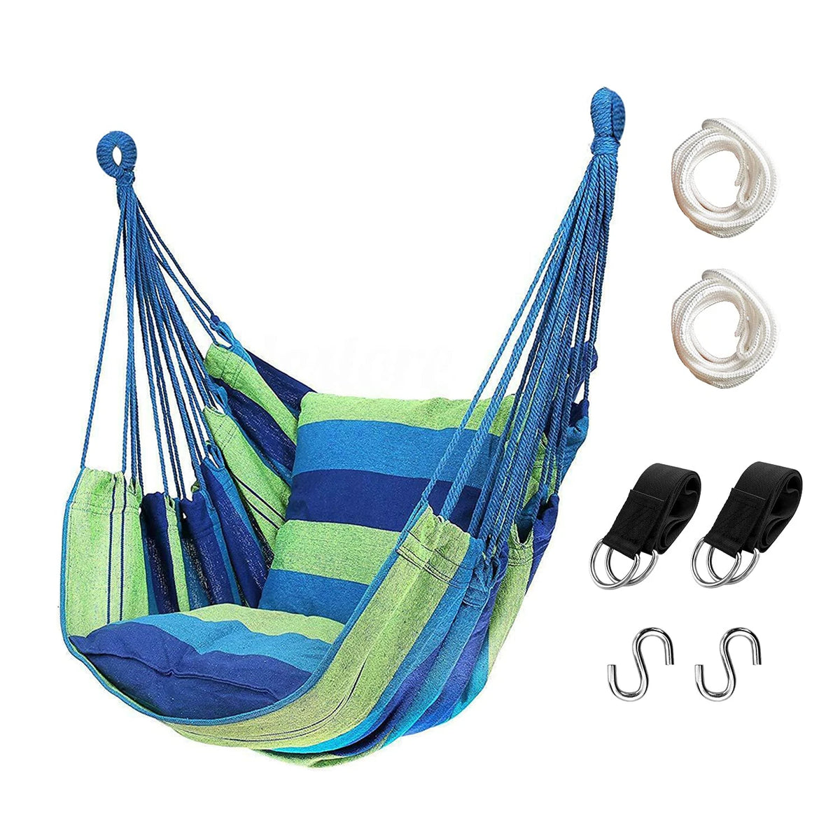 Upgraded Patio Hanging Hammock Chair With Cushions And Binding Rope