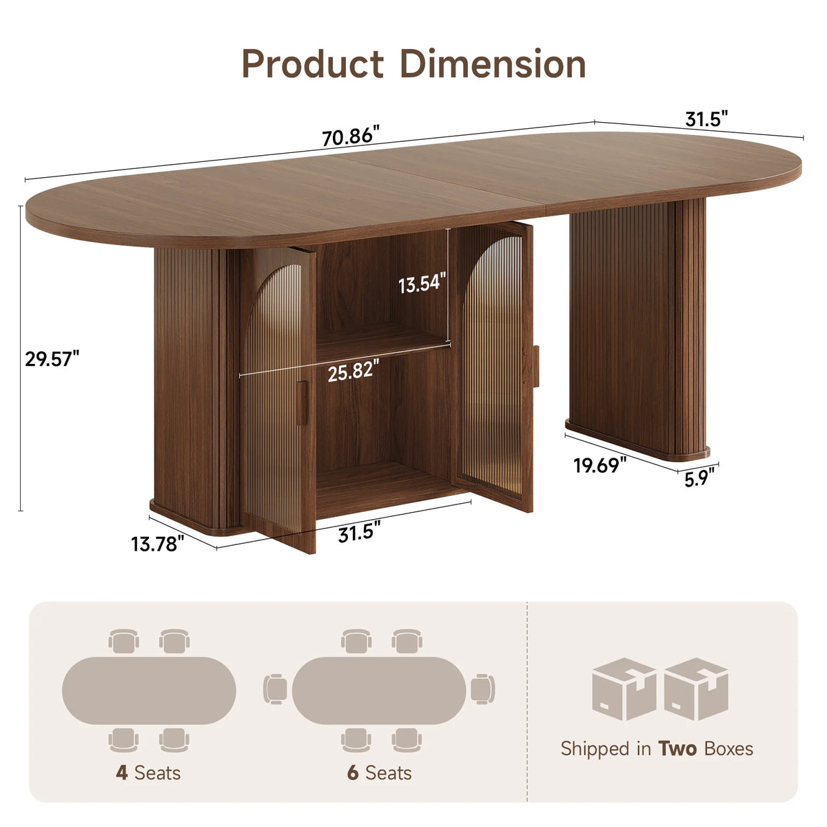 Onbrill Modern Oval Dining Table Featuring Integrated Led Lighting