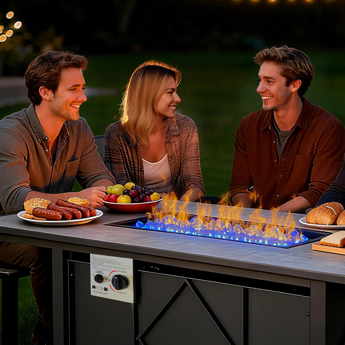 Jhk Outdoor Propane Fire Pit Table With Modern Design