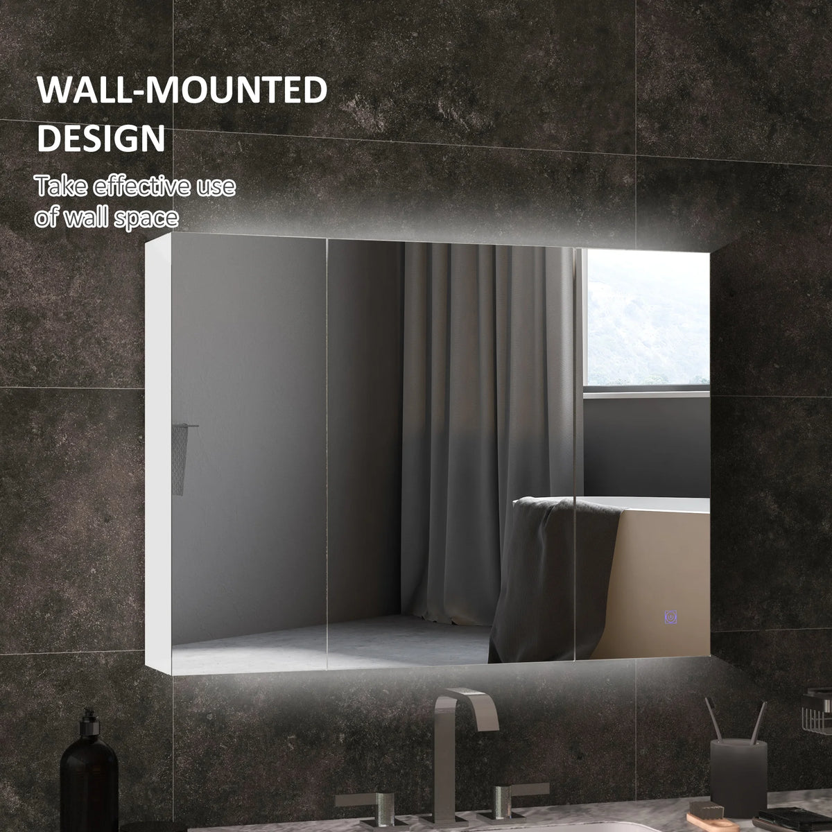 Kleankin Lighted Medicine Cabinet Mirror With Storage And USB Charging