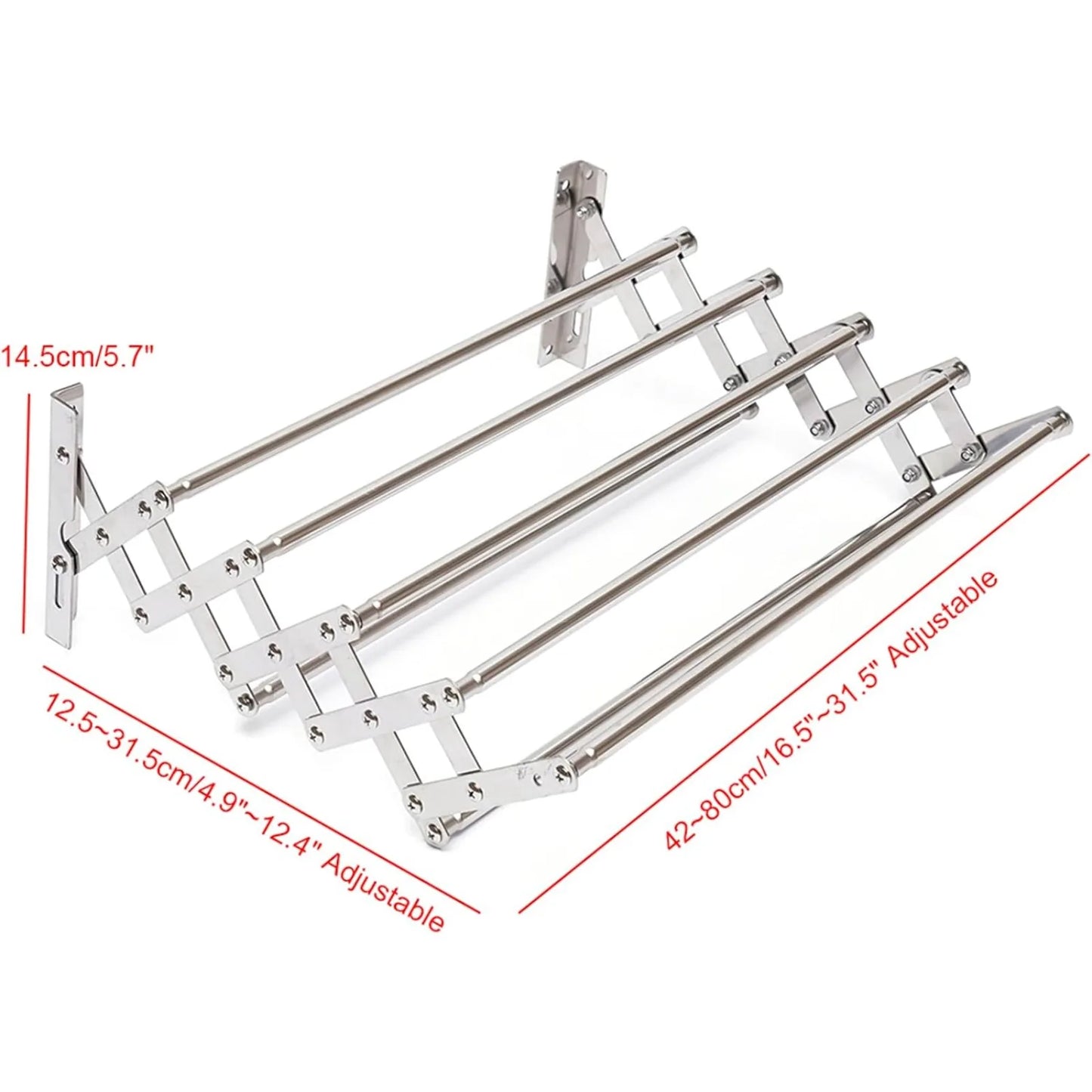 Bymaocar Stainless Steel Foldable Wall Mounted Clothes Airer For Bathroom