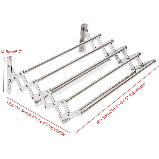 Bymaocar Stainless Steel Foldable Wall Mounted Clothes Airer For Bathroom