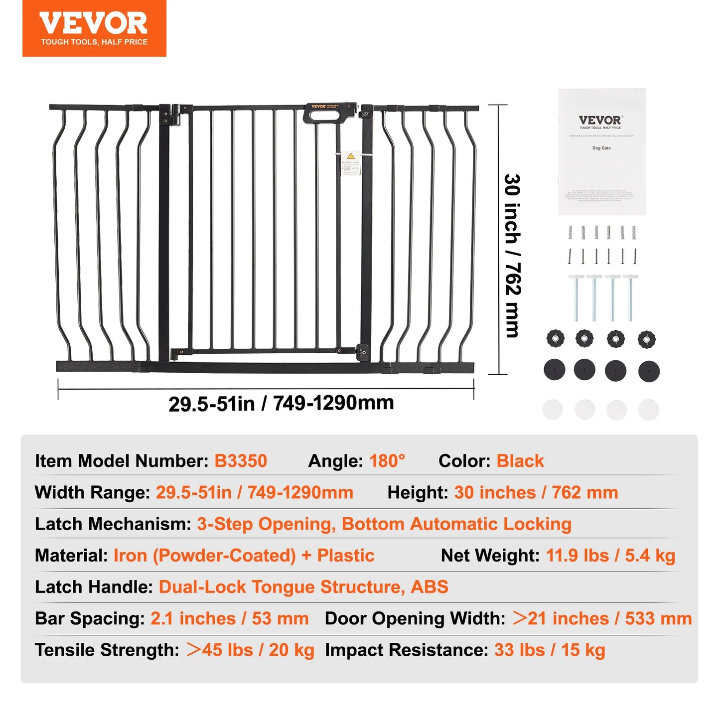 SucceBuy Baby Gate Pressure Mount Walk Through For Doorways