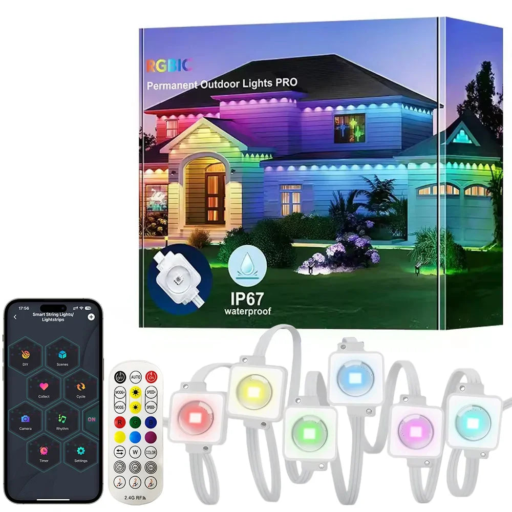 Mimirgb Smart Permanent Outdoor Eaves Lights With App Remote