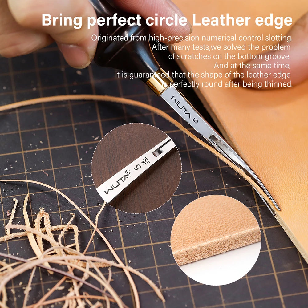 WUTA Leather Edge Beveler Pro Skiving Tool M390 DC53 Handle
