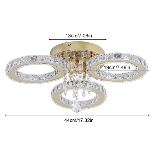 Vetrulus Modern Crystal LED Ceiling Chandelier Light