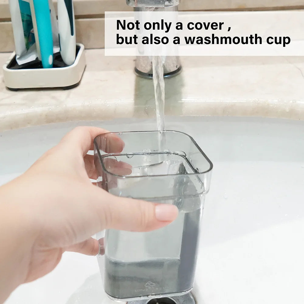 Bathroom Toothbrush Holder With Cup And Toothpaste Storage Rack Organizer