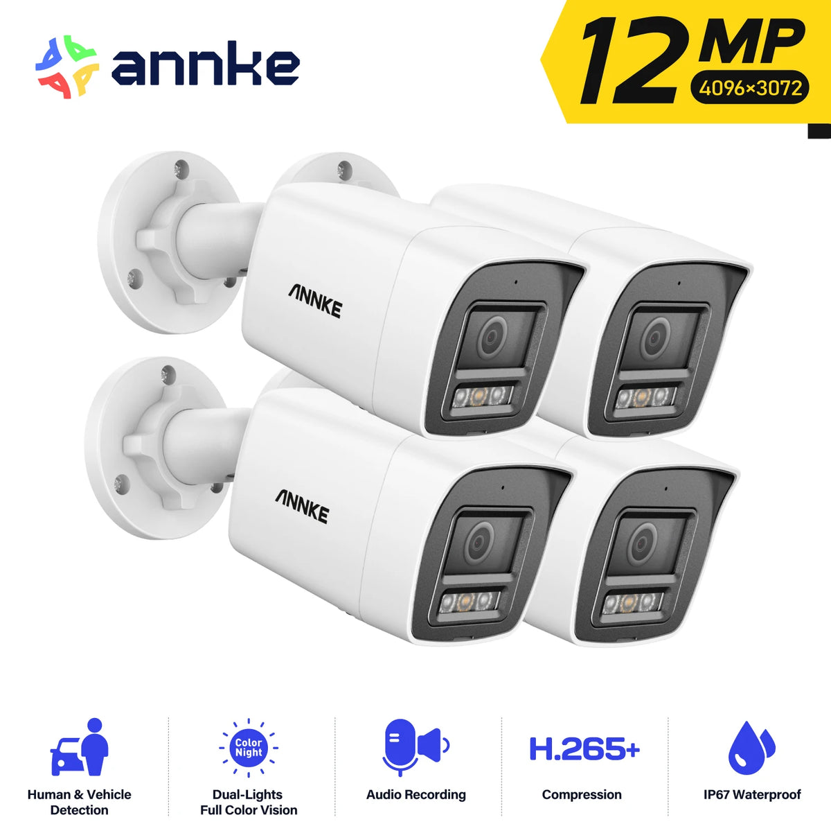 ANNKE 12MP PoE Outdoor Security Camera With Night Vision