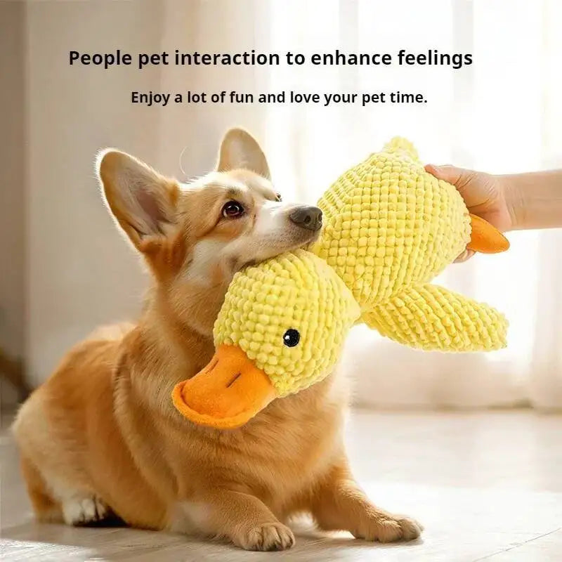 Squeaky Plush Duck Dog Toy Bite Resistant Chew