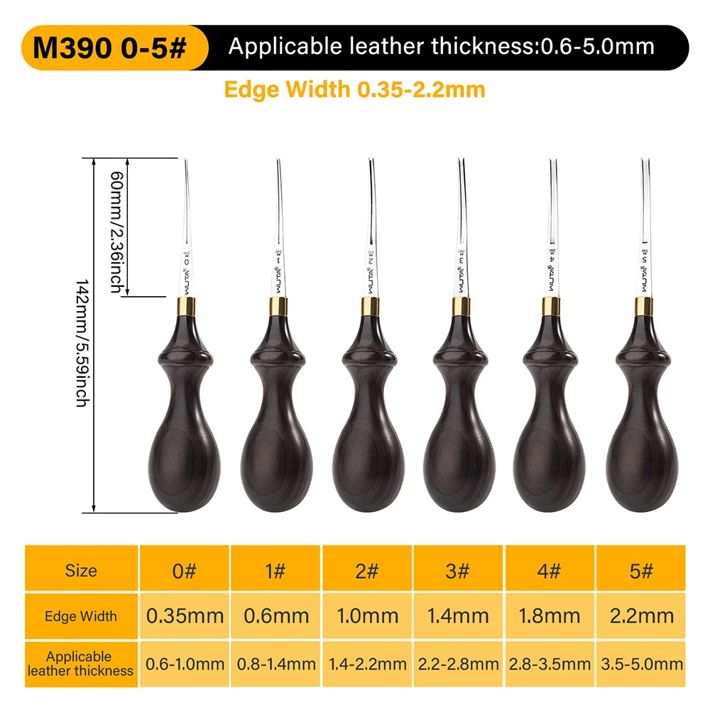 WUTA Leather Edge Beveler Pro Skiving Tool M390 DC53 Handle