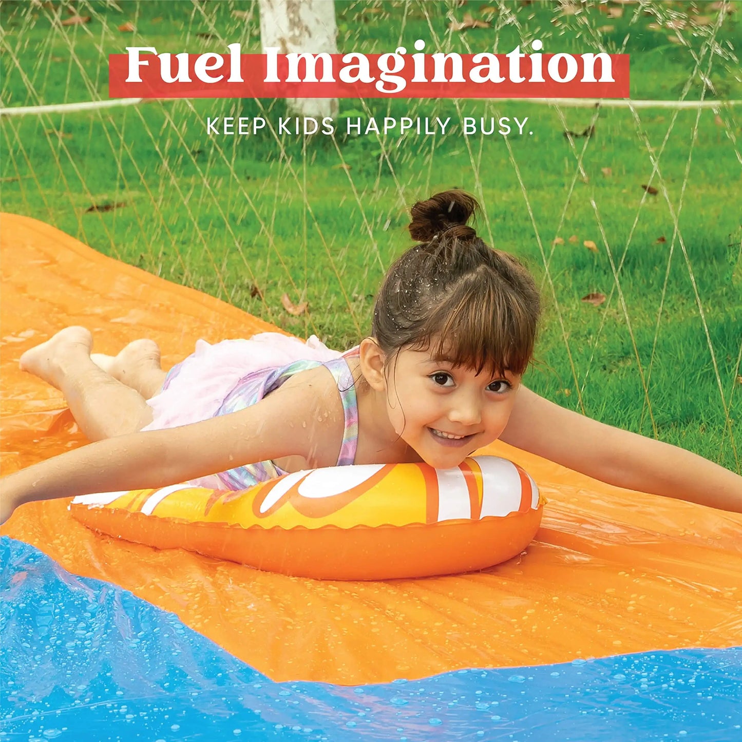 Joyfy Water Slide With Sprinkler And Bodyboards For Kids