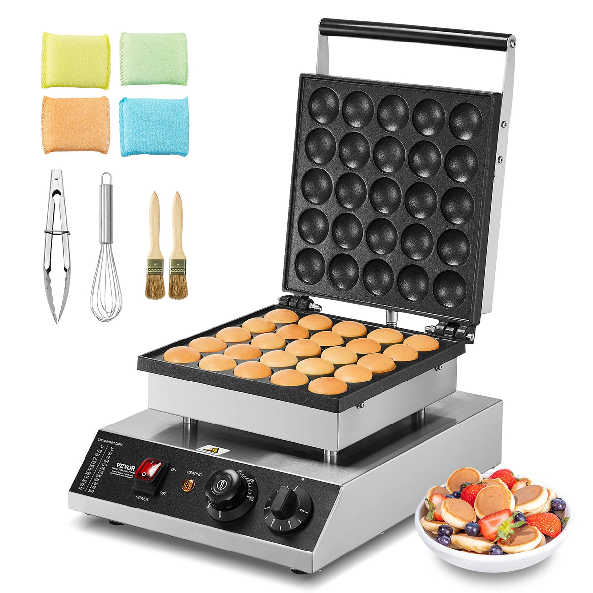 VEVOR Electric Waffle Maker With Timer And Temperature Control
