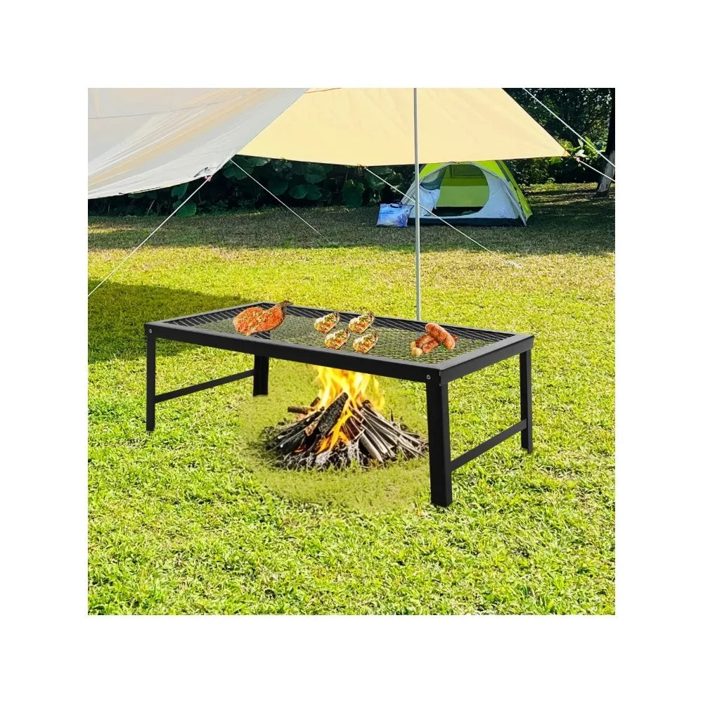 Bymaocar Folding Portable Campfire Grill With Rustproof Iron Frame