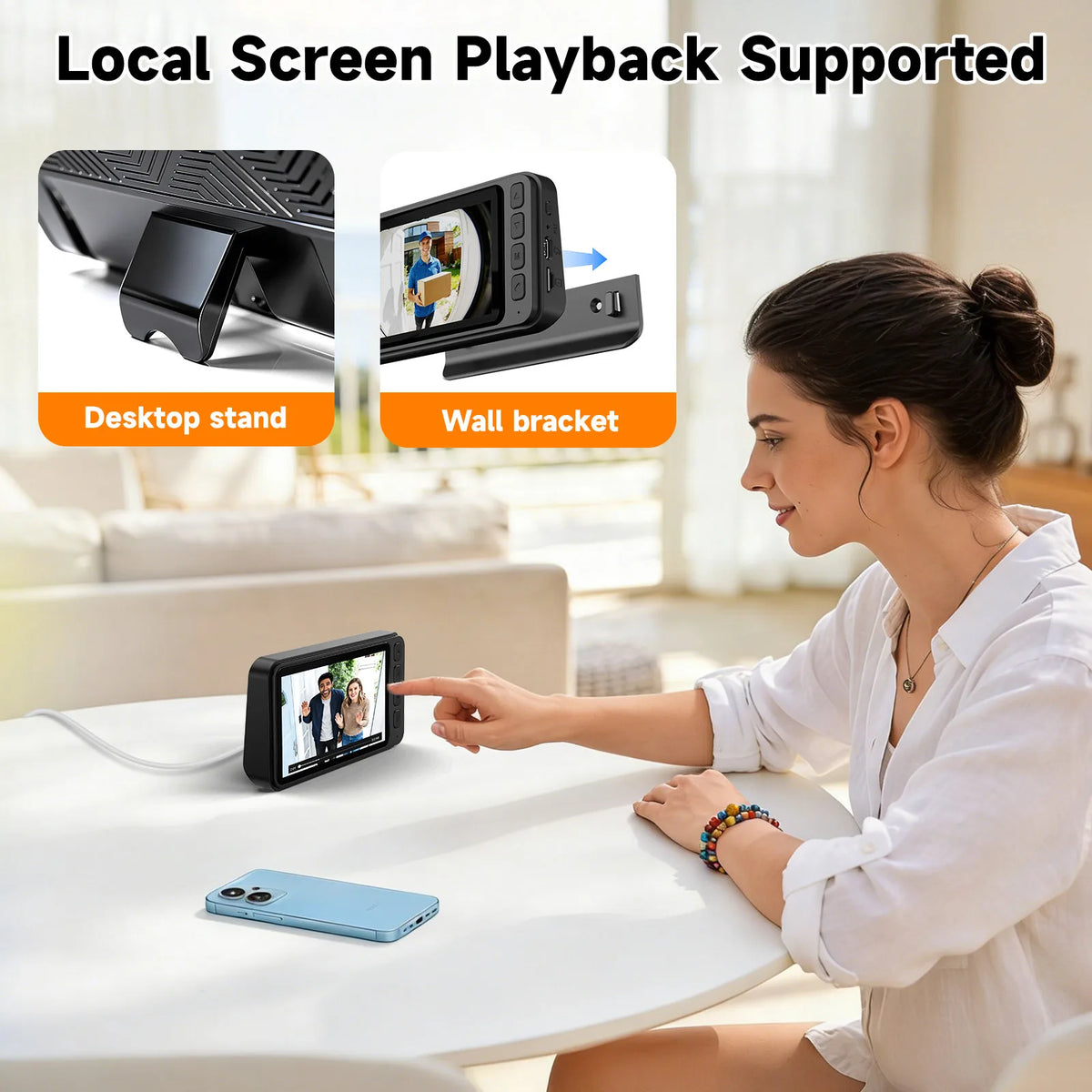 Wireless Video Doorbell Camera with Night Vision and Local Storage