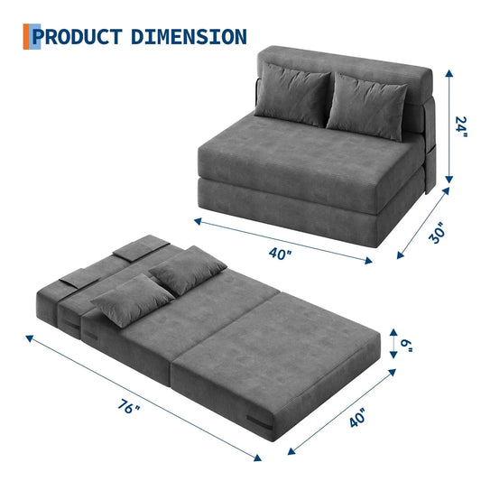HobbyLane Four In One Folding Sofa Bed Convertible Couch