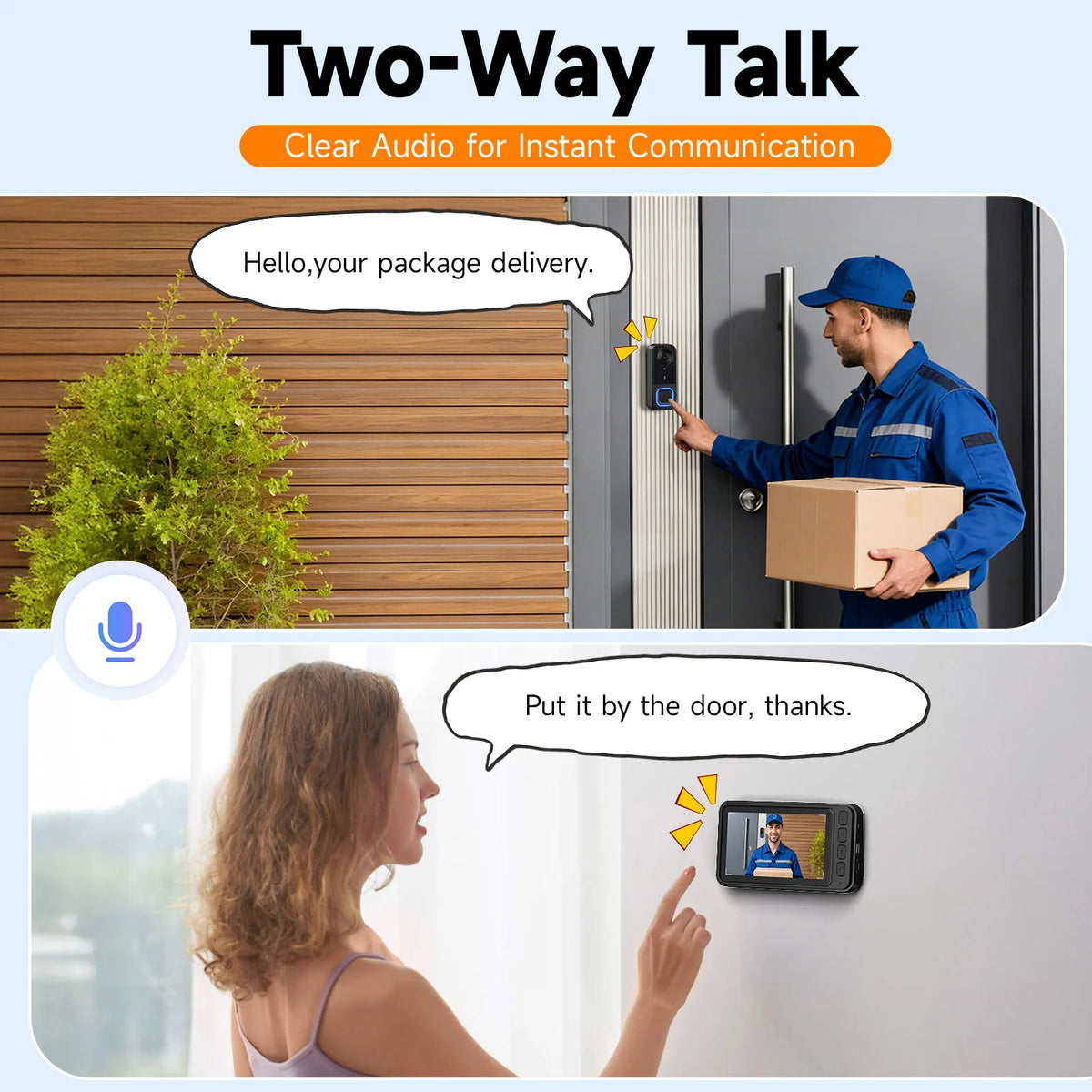 Wireless Video Doorbell Camera with Night Vision and Local Storage
