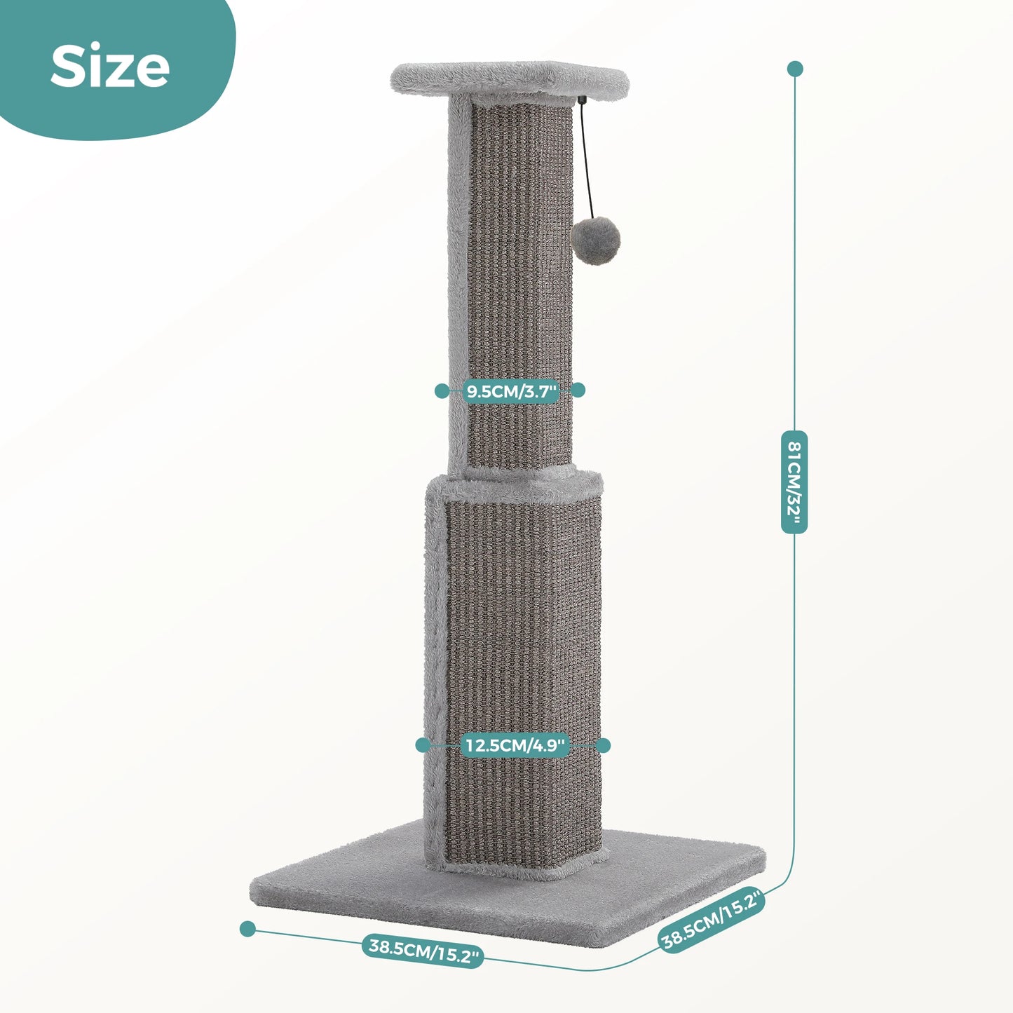 PAWZ Road Indoor Cat Scratch Post With Sisal Ball Toy