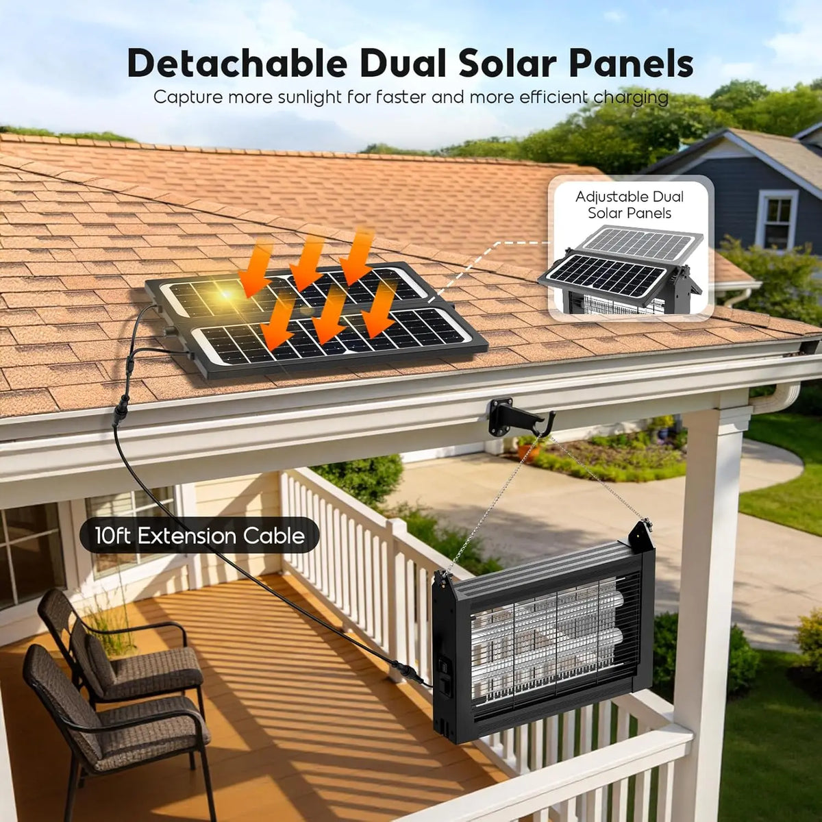 Solar Bug Zapper with USB Charging for Outdoor Pest Control