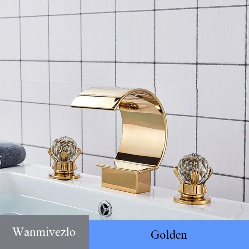 Wanmivezlo Brass Deck Mount Widespread Basin Faucet With Dual Handles
