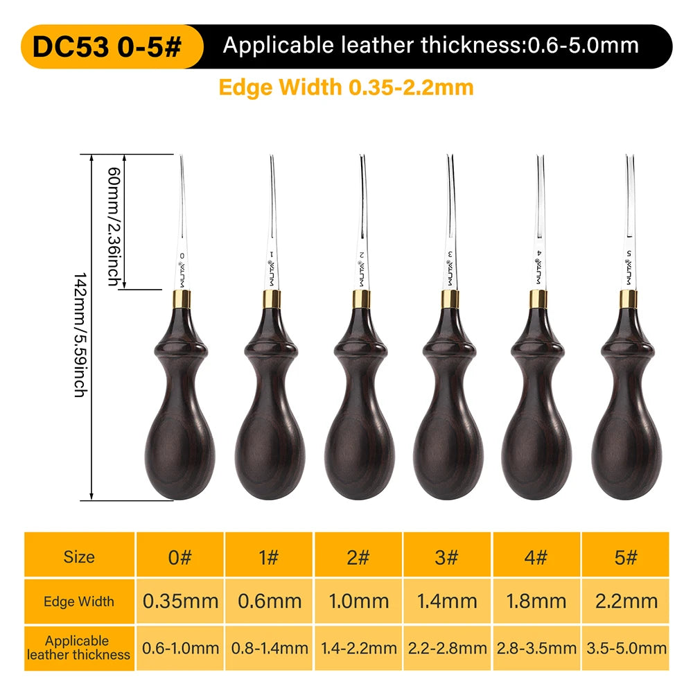 WUTA Leather Edge Beveler Pro Skiving Tool M390 DC53 Handle