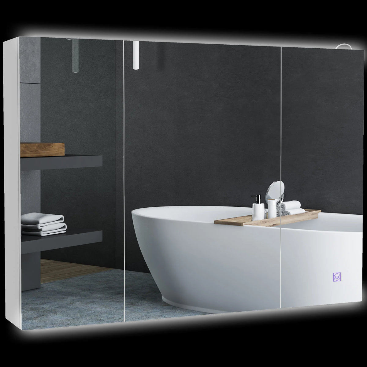Kleankin Lighted Medicine Cabinet Mirror With Storage And USB Charging