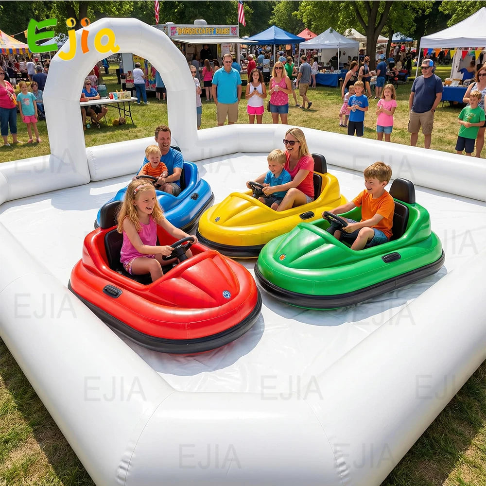 Ejia Inflatable Go Kart Race Track for Bumper Cars Outdoor Play