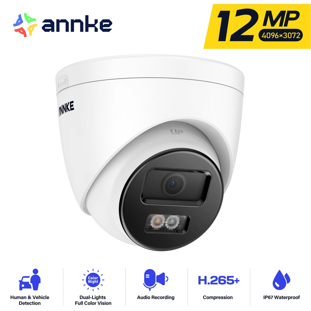 ANNKE 12MP PoE Outdoor Security Camera With Night Vision