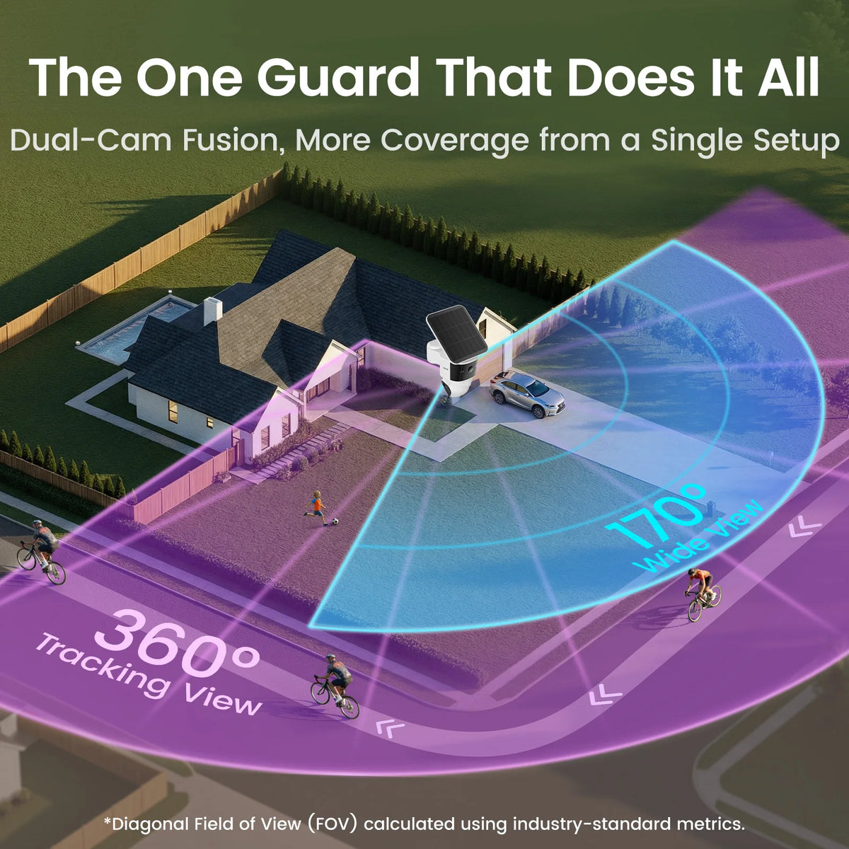 AOSU Solar Wireless Outdoor Security Cameras With AI Motion Tracking