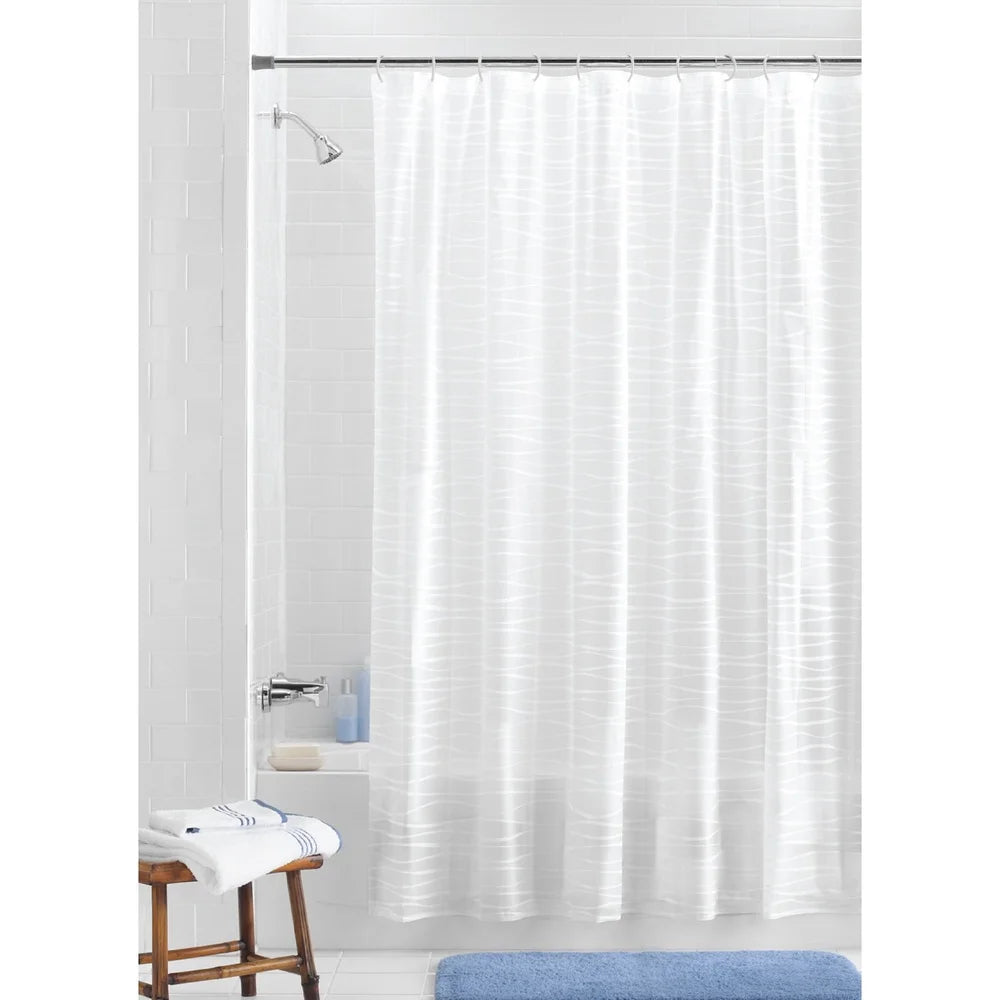 Waterproof PEVA Shower Curtain With Hooks For Bathroom Decorative Design