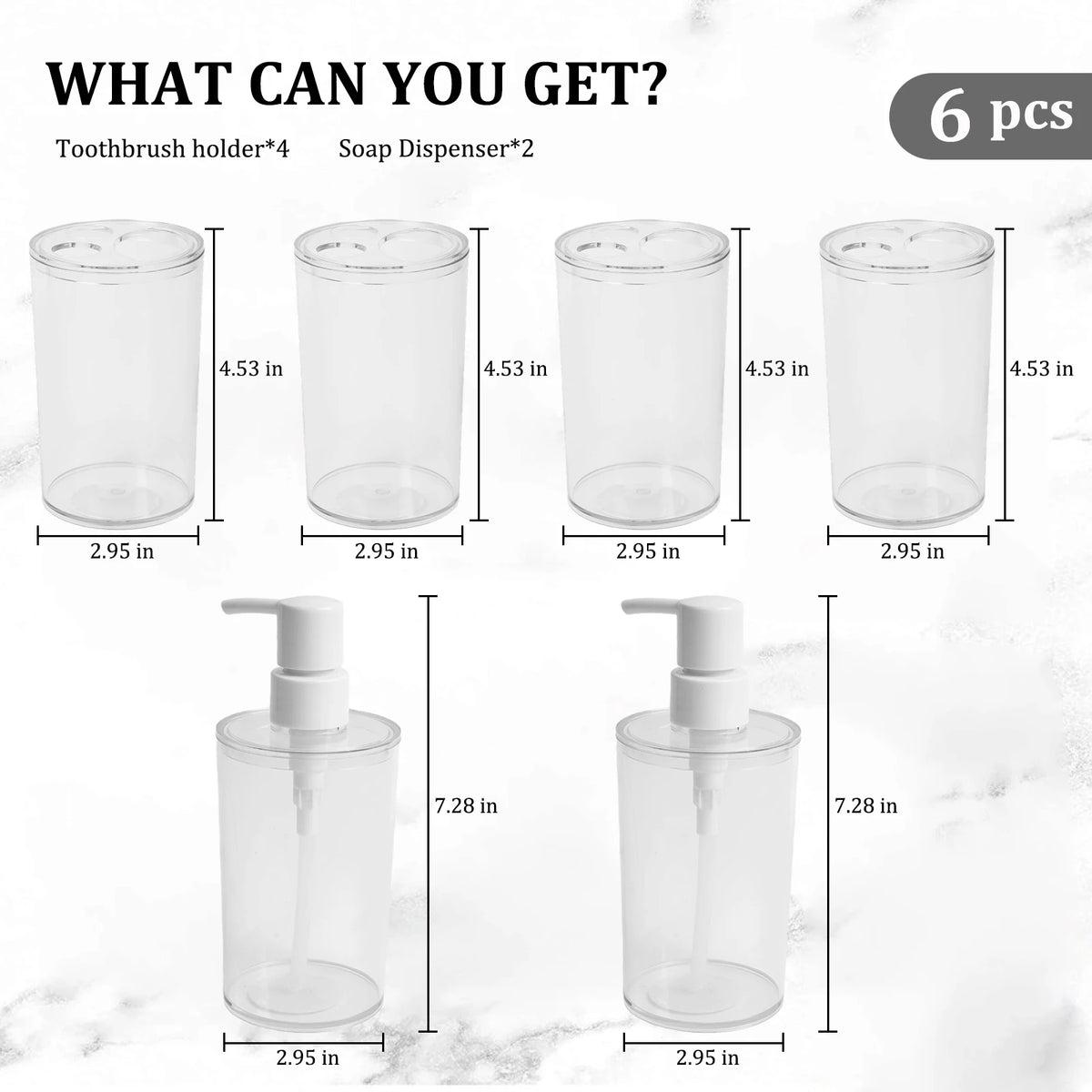 Hanmart Bathroom Accessory Set Soap Dispenser Toothbrush Holder