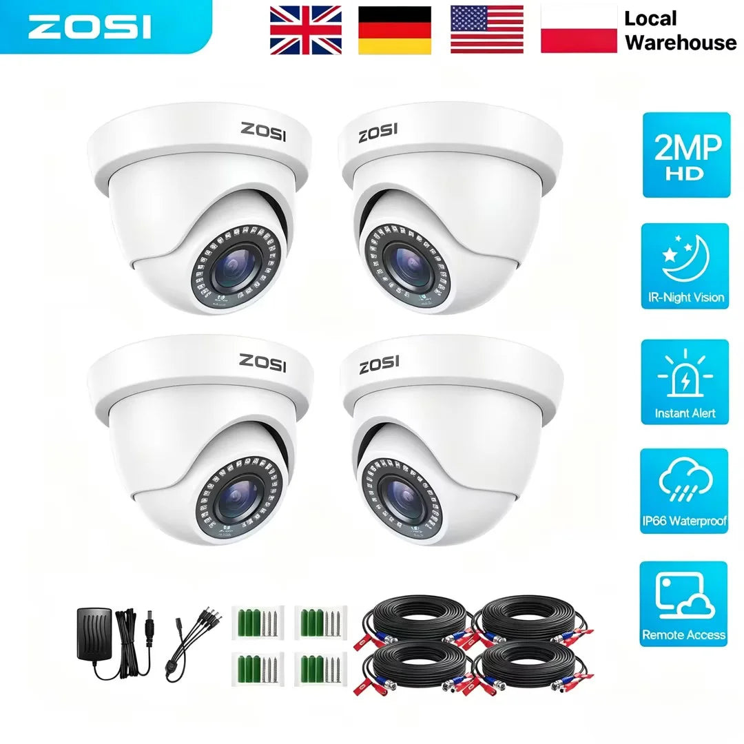 ZOSI Wired Dome Security Camera With Infrared Night Vision