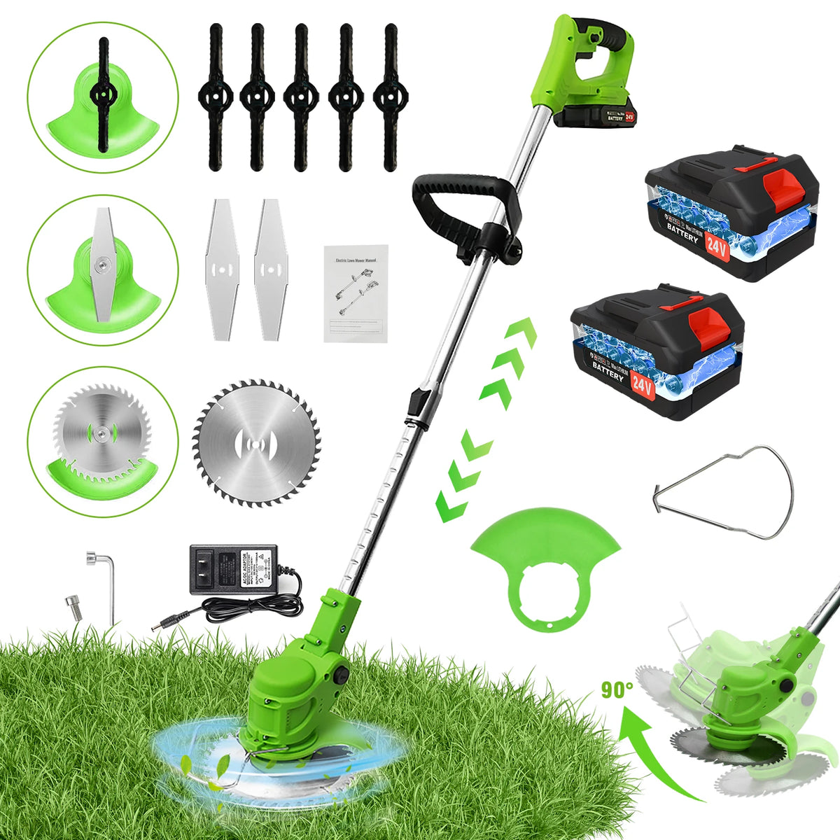 Two In One Cordless Brushless Lawn Mower String Trimmer Edger