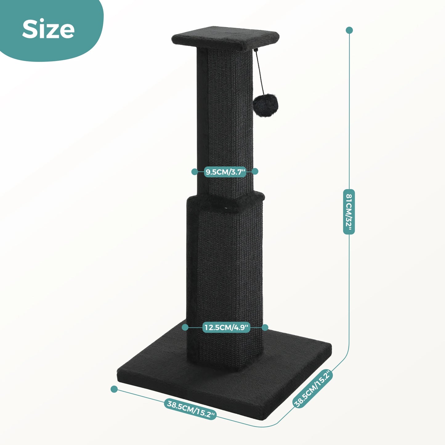 PAWZ Road Indoor Cat Scratch Post With Sisal Ball Toy