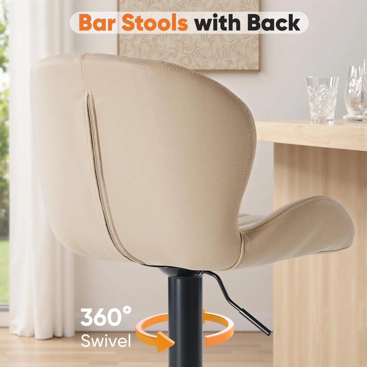 JHK Modern Fabric Dining Chairs With Padded Seat Cushions