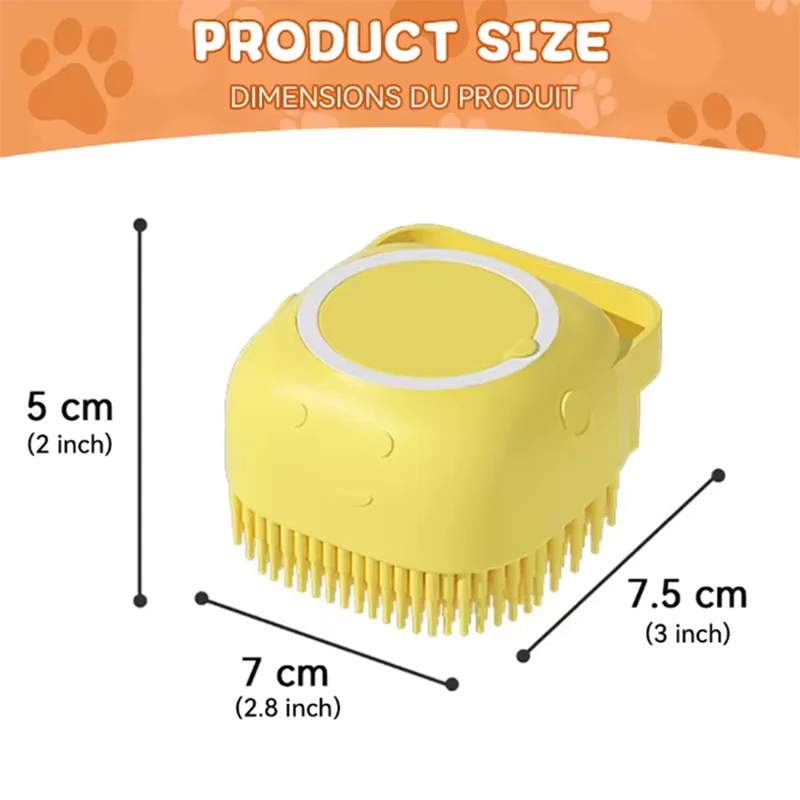 Soft Silicone Pet Bath Massage Brush For Dogs And Cats