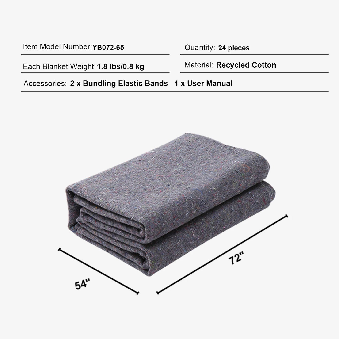 SucceBuy Moving Blanket Recycled Cotton Heavy Duty Packing Pads