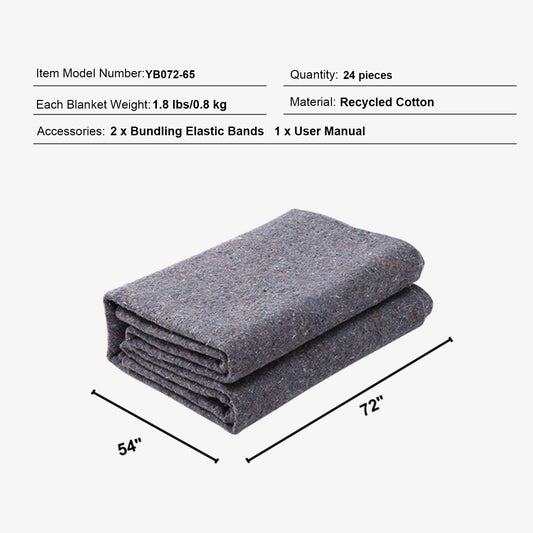 SucceBuy Moving Blanket Recycled Cotton Heavy Duty Packing Pads